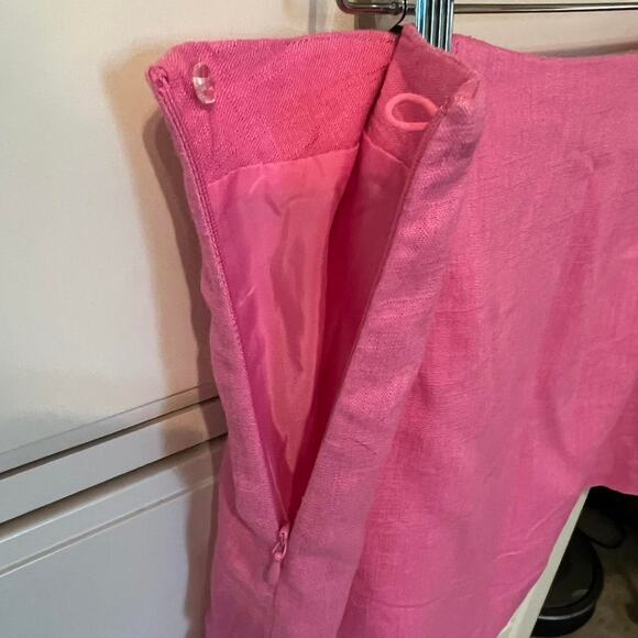 Linen Divided H&M Barbie Pink linen blend mini skirt Size Medium Preppy Clueless - Picture 3 of 8